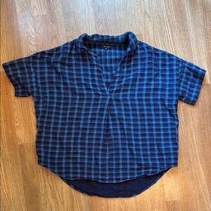 Madewell Blue Plaid Blouse